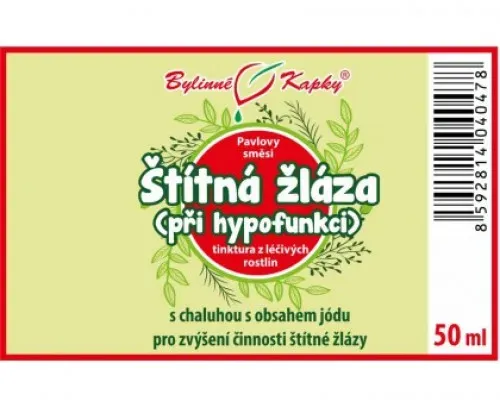 Štítná žláza hypofunkce - bylinné kapky (tinktura) 50 ml
