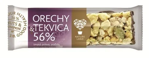 Tyčinka Nature land - ořechy a dýně v hořké polevě 40 g