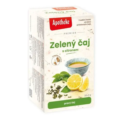 Apotheke čaj Zelený čaj s citronem 20 x 2 g