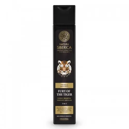 Natura Siberica Energizující šampon pro tělo i vlasy 2 v 1 Zuřivost Tygra 250 ml