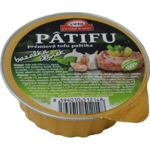 Paštika PATIFU bazalka a česnek 100 g VETO