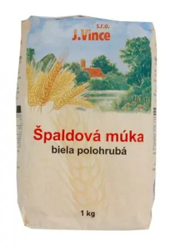 Mouka špaldová bílá polohrubá 1 kg Vince