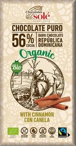 SOLÉ Čokoláda hořká se skořicí 100  g