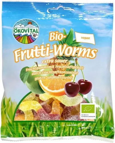 Bonbony ovocné ČERVÍCI bez želatiny 80 g