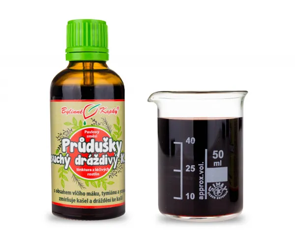 Průdušky - suchý K. (Nekašel) - Pavlovy bylinné kapky (tinktura) 50 ml