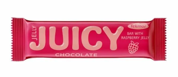 Tyčinka s želé malina v čokoládě - Juicy bar Chocolate - Tekmar 40g